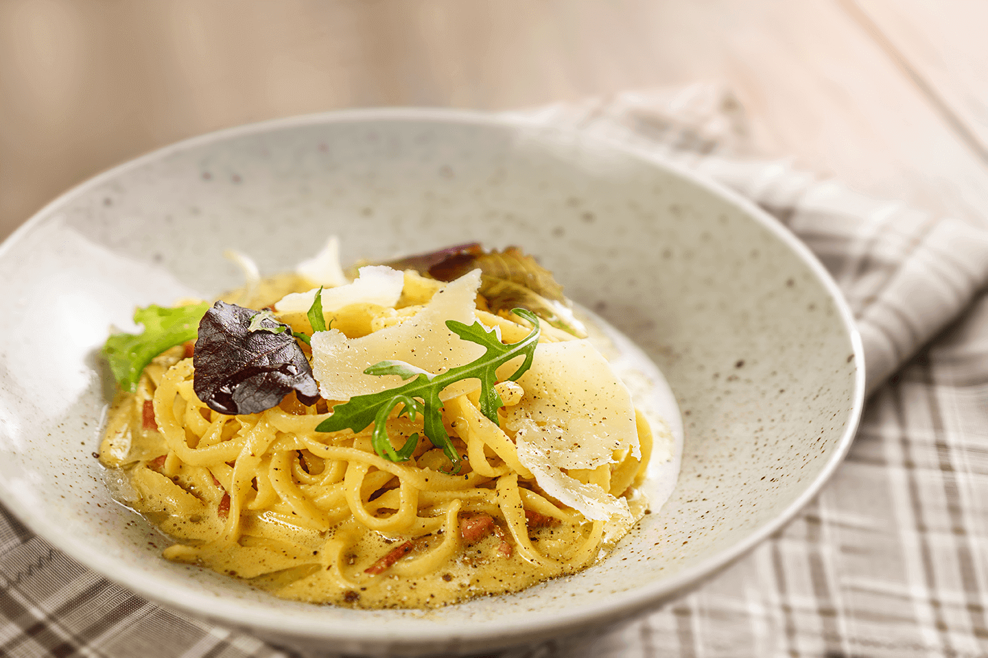 Homemade pasta Carbonara