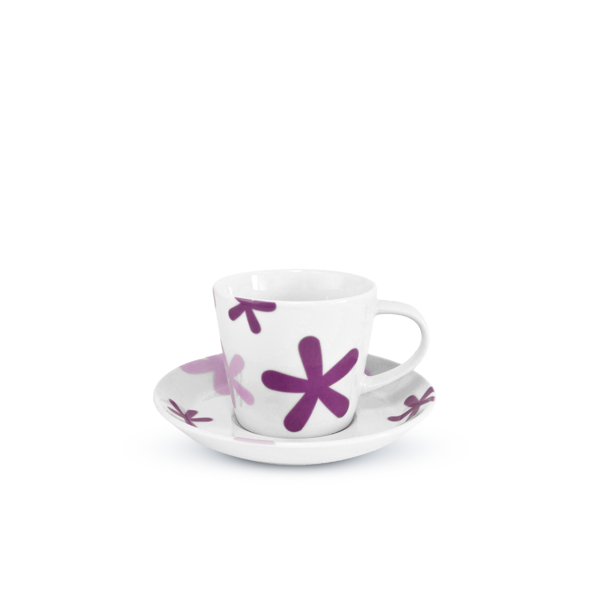 Šálka s podšálkou 200 ml, Floweret VIOLET
