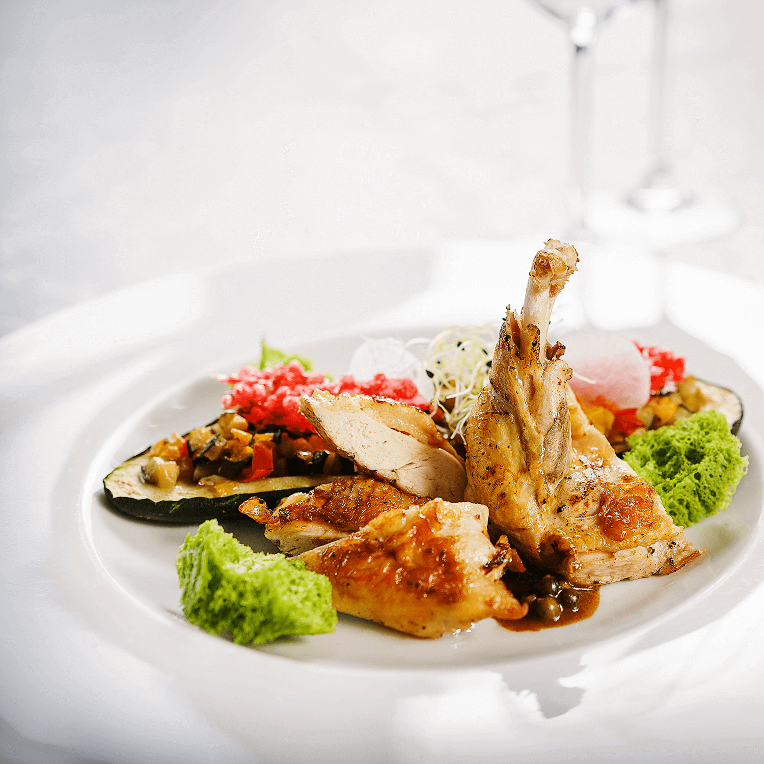 Grilled breast of guinea fowl