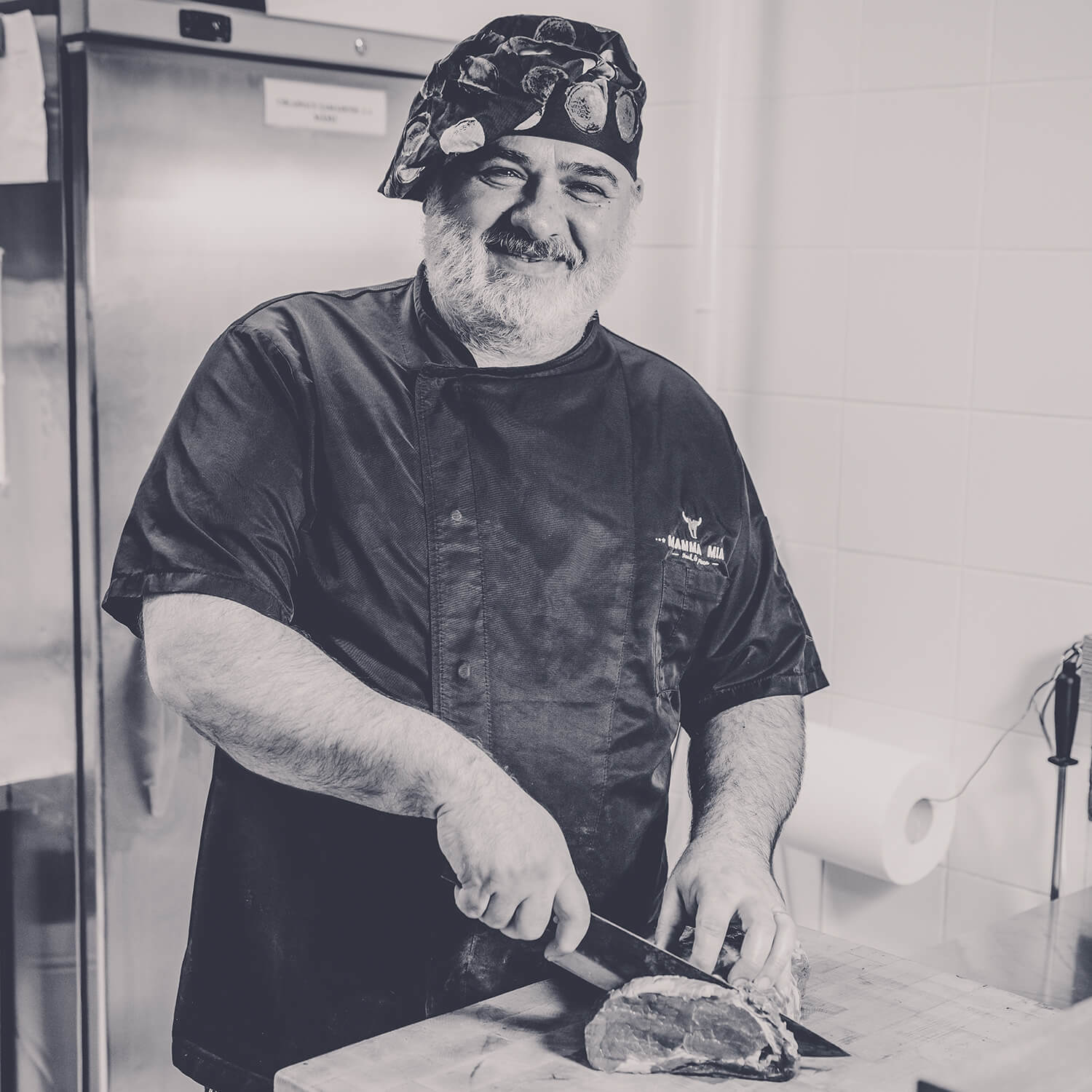 Rib-eye steak with grilled vegetables