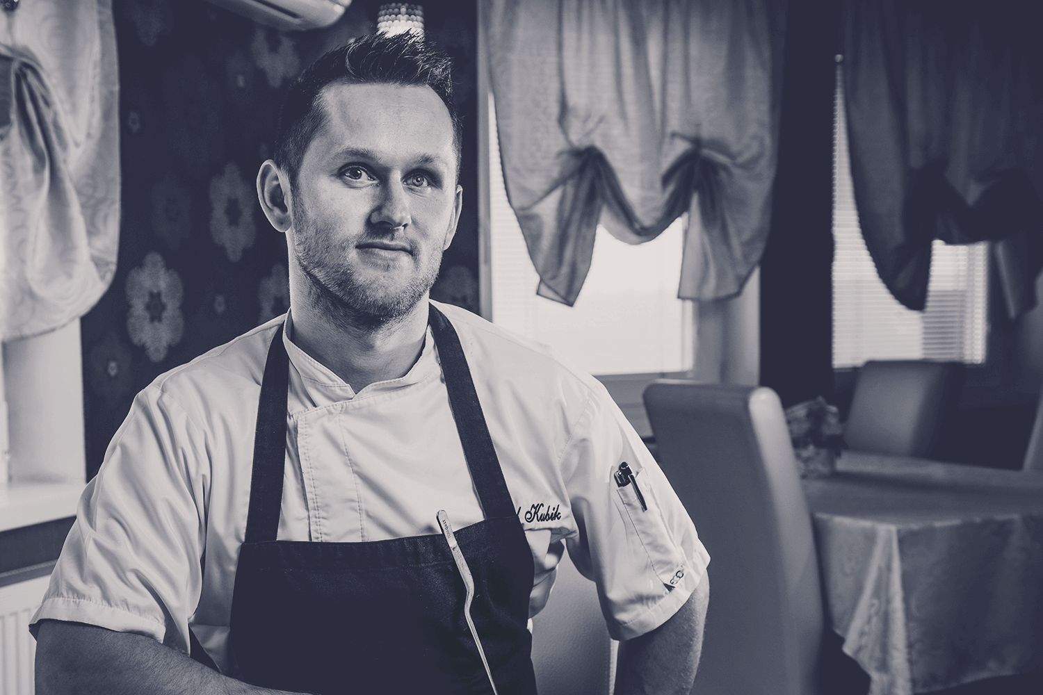 Back of young rabbit with carrot puree